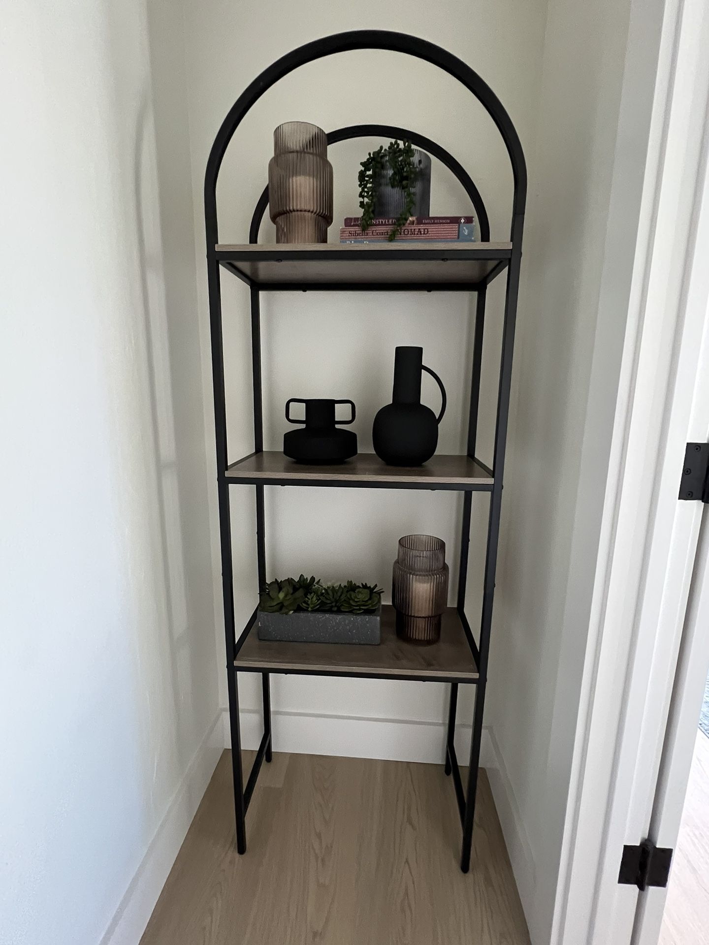 Arch Shelf - Metal With Wood Shelves