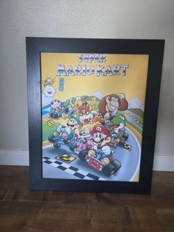 Super Mario Kart Wood frame art