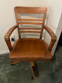 Vintage wooden swivel chair