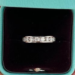$11,100 Tiffany Co Platinum 1.80ct Diamond 4mm Full Eternity Wedding Band Ring 4