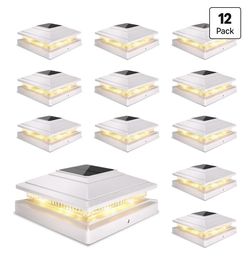 Solar Post Cap Lights Outdoor 12 Pack