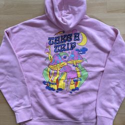NWT NEW Women’s Size S A.LAB Freela Take A Trip Mushroom Pink Hoodie Graphic Sweatshirt Street Wear