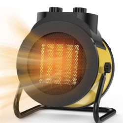 Space Heaters for Indoor Use, 1500W PTC Electric Heaters with Thermostat, Small Portable Heater with 90°Adjustable Angle, Fast Safety Heat, Overheat P