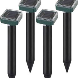 Pack of 4 Solar Mole Repellent Sonic Gopher Repellent Animal Repeller Solar