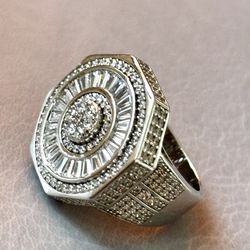 Real Solid 925 Sterling Silver Octagon Ring New 