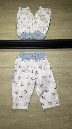 Vintage 1980s Bebe Boom Sailor Boats All Over Print Striped Pants