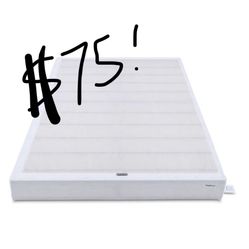 Amazon Basics Smart Box Spring Bed Base, 9-Inch Height Mattress Foundation, Tool-Free Easy Assembly, Metal Frame, Cal King, 83" X 71" X 9", White