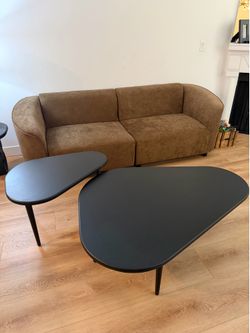 World Market Barnes Wood Scandi Nesting Coffee Tables Set of 2 Matte Black Modern