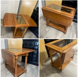 Vintage *NICE Oak Drop Leaf Side Table