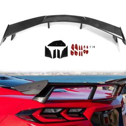 Rear Trunk Spoiler Wing  Carbon Fiber For Corvette C8 Z51 Style 2020-2026 