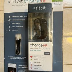 NEW-  Fitbit Charge HR - Large, Black— Sealed In Box