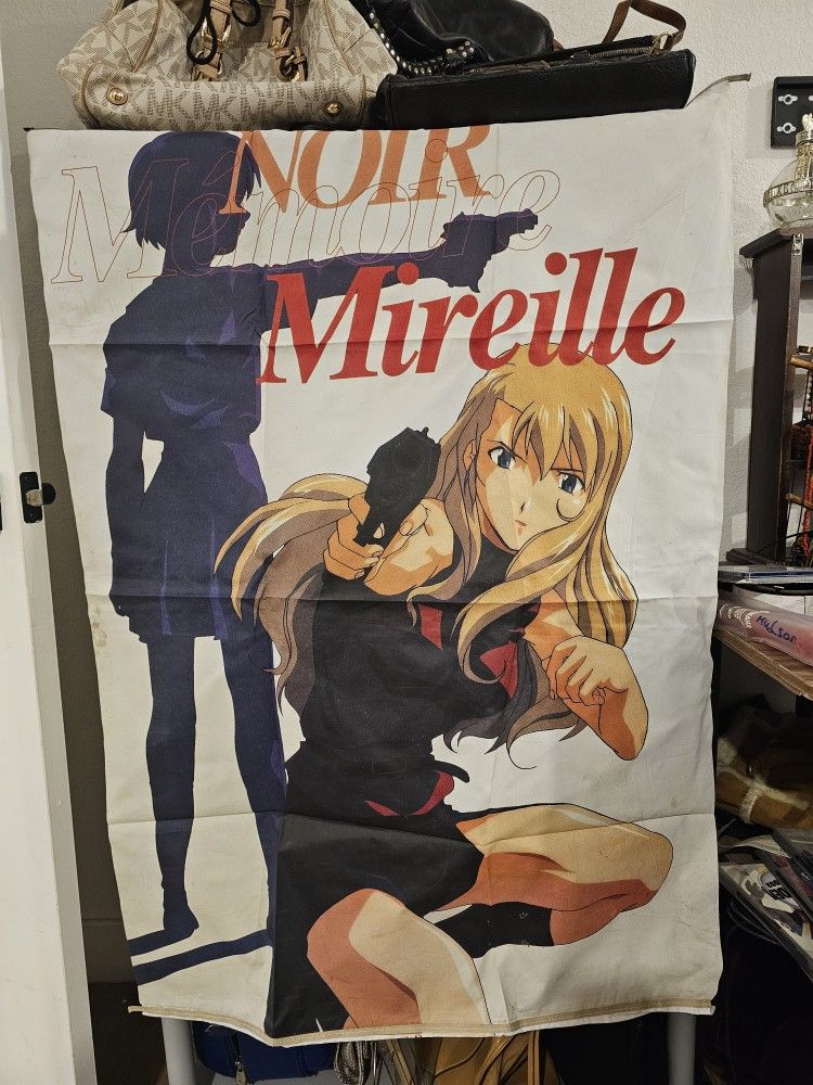 Noir Memoire Mireille poster wall Fabric 29x41 Used Good Condition Collectible 