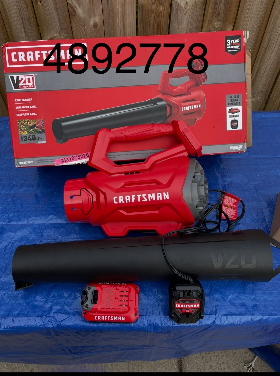 Craftsman Axial Leaf Blower Battery And Charger Included