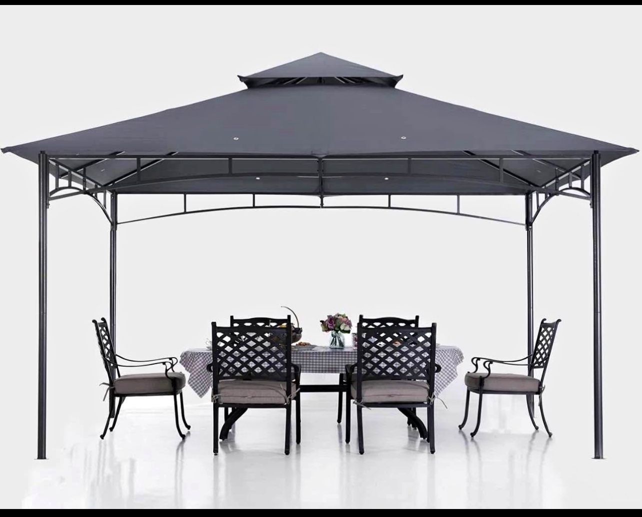 12 Ft. W x 10 Ft. D Steel Patio Gazebo Soft Roof Gazebos