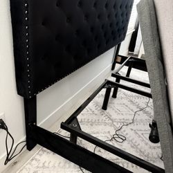 Kind Bed Frame - Padded Tufted Studs Headboard