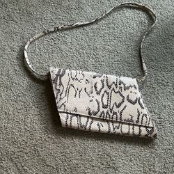 Vintage Snakeskin Clutch Removable Strap Purse