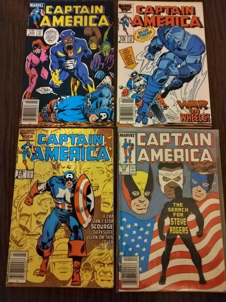 Lot Of 4 80s Captain America Marvel Comics