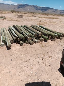 6x6x8 foot long wood fence poles