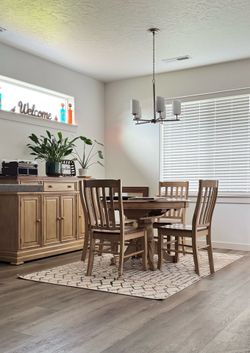 RC Willey Table and chairs with matching Buffet