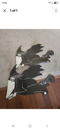 Halloween Flying Witch Cutout Decorations Set of 4