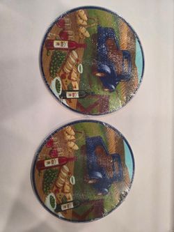 Cooking Concepts Stove Burner Covers Set – Vintage Blue Truck & Wine Design