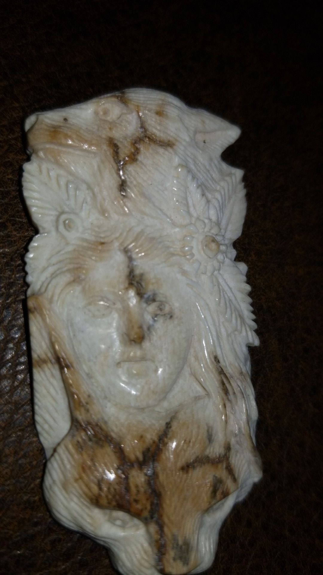 Carved antique Alaskan walrus ivory