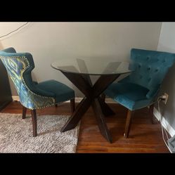 Glass Table And Chair Set