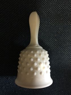 Milk glass hobnail bell