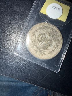 1921 .720 silver Mexico 50 Centavos Coin