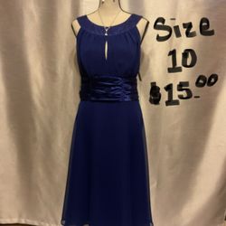 #56-Royal Blue Sleeveless Dress. Brand Name: Connected Apparel. Size 10.