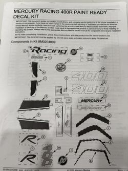 Mercury 400 R Decals