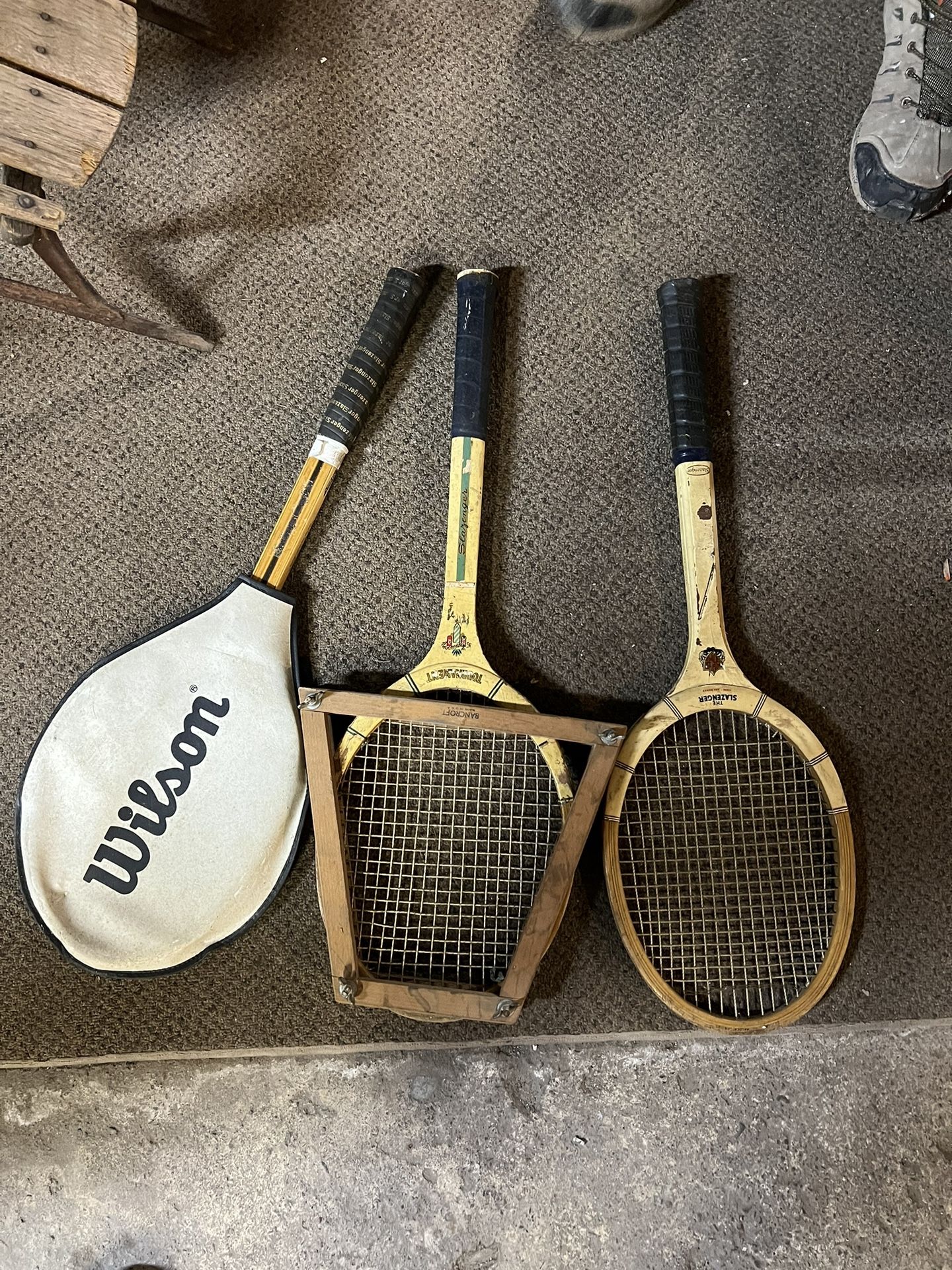 Vintage Slazenger & Wilson Tennis Rackets