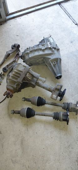 Front differential, transfer case,  axle, driveshaft