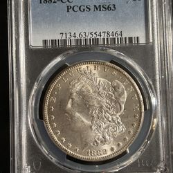 1882-CC Morgan Silver Dollar MS 63 
