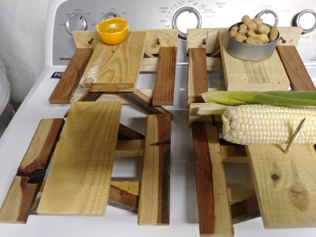 Rustic squirrel picnic tables