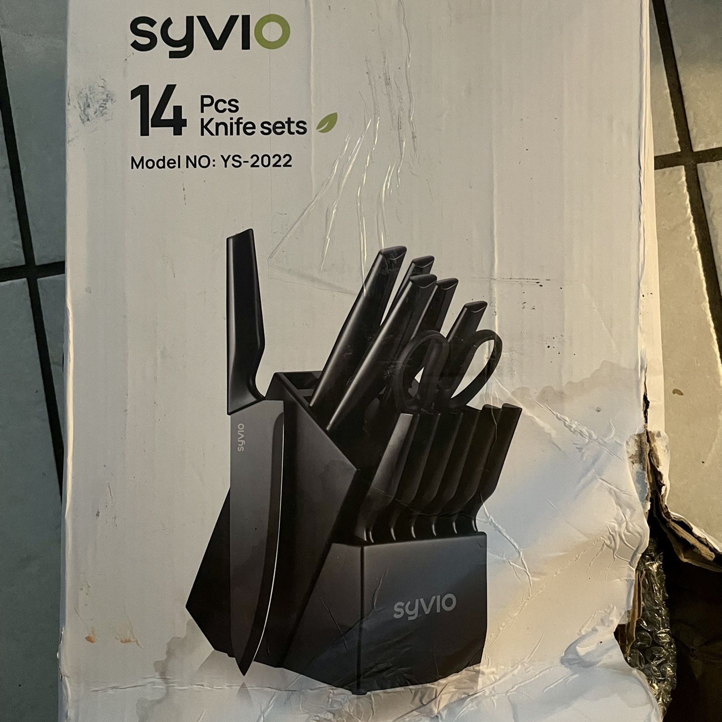  syvio Knife Sets for Kitchen with Block, 14 Piece with Built-in  Sharpener for Chopping, Slicing, Dicing&Cutting: Home & Kitchen