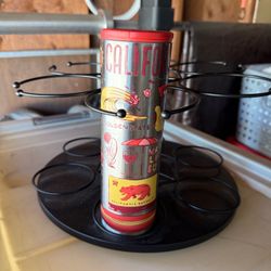 Rotating Cup  Carousel Holder with Starbucks cup