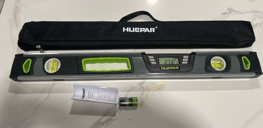 Huepar 24-Inch Digital Level, Professional Magnetic Electronic Torpedo Level with LCD Display, Audible Alerts, IP54 Dust/Waterproof, Angle Finder…..