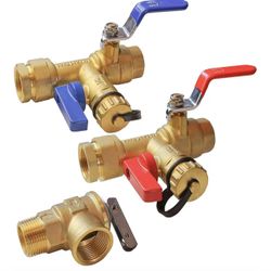 3/4-Inch IPS Isolator Tankless Water Heater Service Valve Kit with Pressure