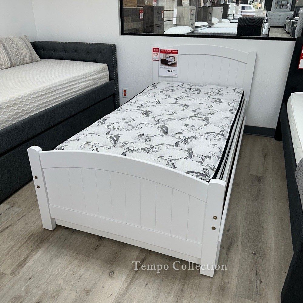 Twin Bed With Trundle, Bedroom, Platform Bed, Kids Room