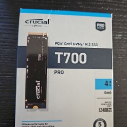 Crucial T700 PCIe Gen5 NVMe 4TB SSD, Up to 12,400MB/s