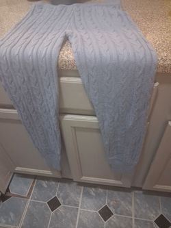 Light Blue Cable Knit Sweater Pants