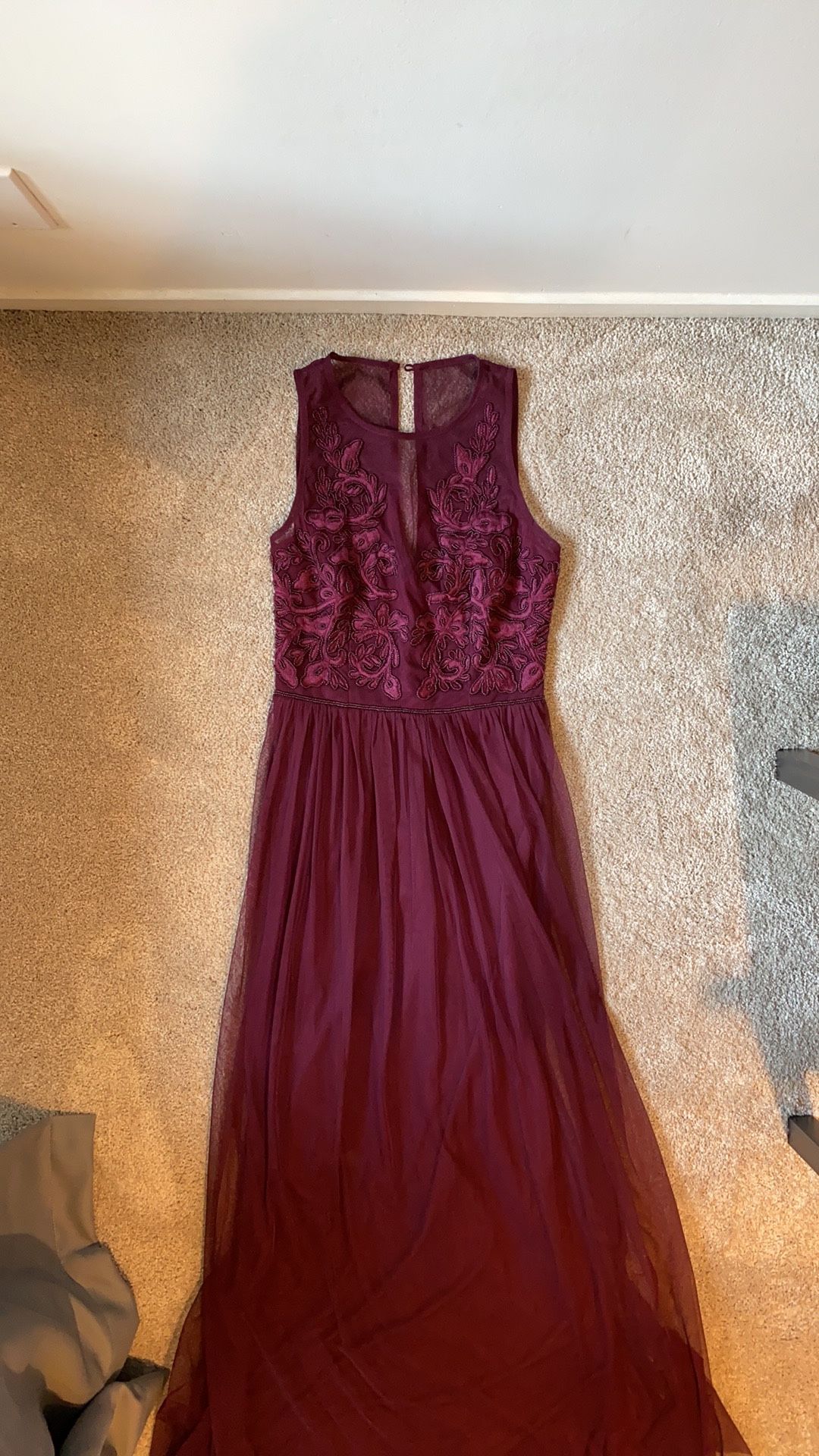 Adrianna Papell Burgundy Evening Gown