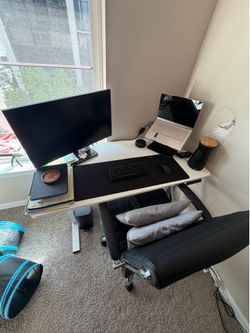 White Standing Desk and Chair