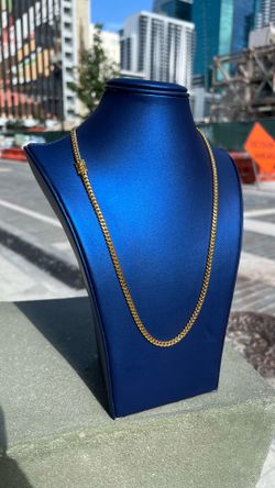 Machine-Made Miami Cuban Link Chain - 5MM 28" - 14K Gold Over .950 Silver