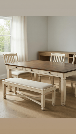 Ashley Bolanburg Dining Set Like New 72x40 Oak Table - Milner, GA