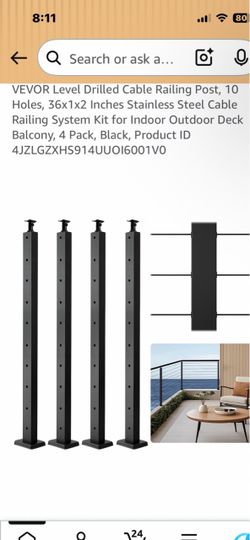 Leveled, drilled cable railing more details in the pic Leveled, drilled cable railing more details in the pic