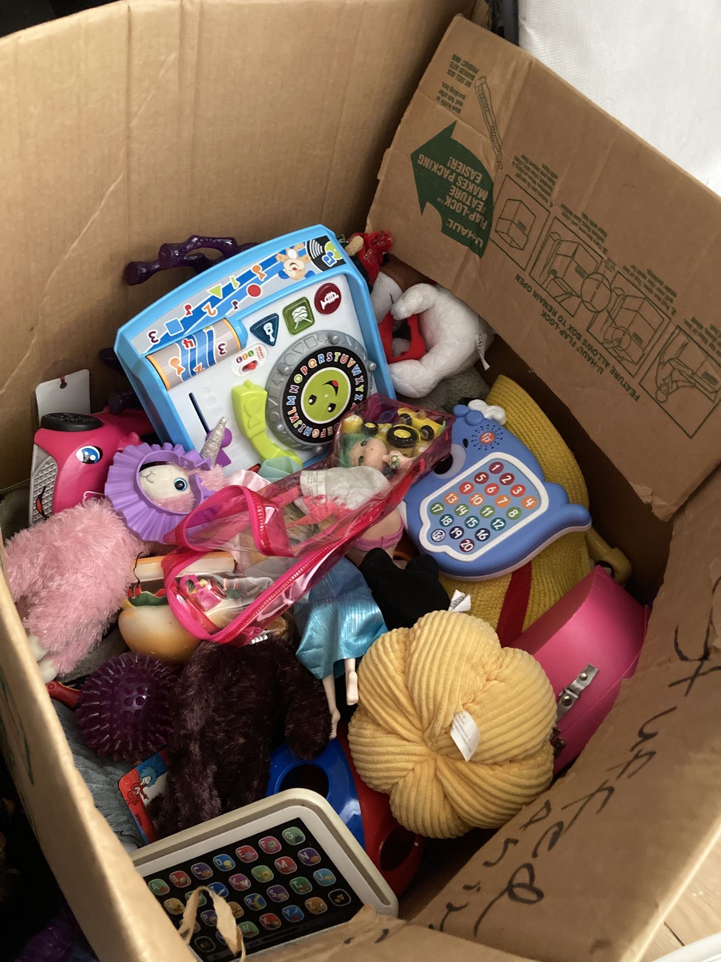 2 Boxes Of Assorted Toys And Stuffed Animals
