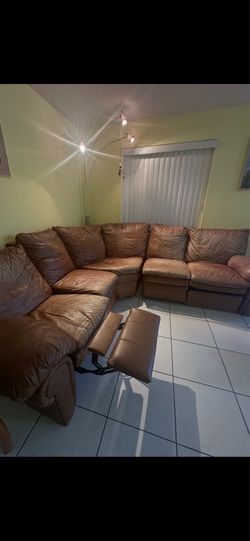 Sofa and lamp