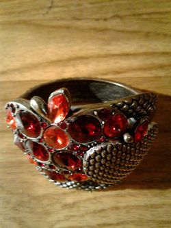 STATEMENT RUBY RED CUFFED BRACELET